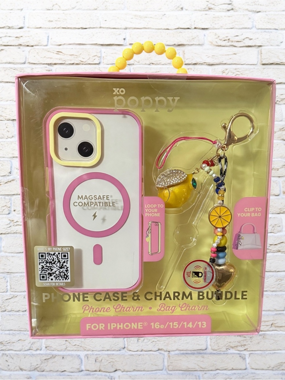 NIB XO Poppy iPhone 16e 15 14 13 Case and Charm Bundle w/ MagSafe Compatibility - Picture 1 of 4